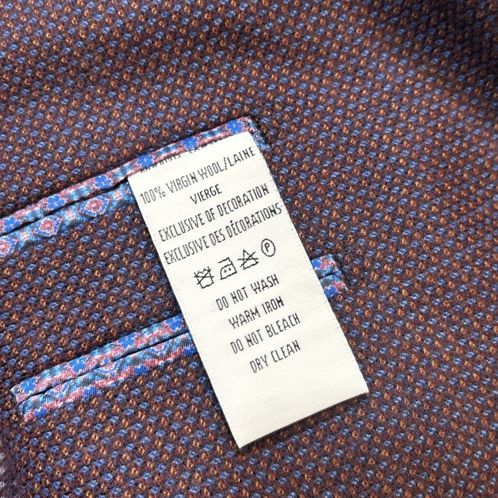 Robert Graham Blazer 44 Burgundy Wool Tweed Birdseye Sport Coat Tailored Fit - Picture 8 of 13